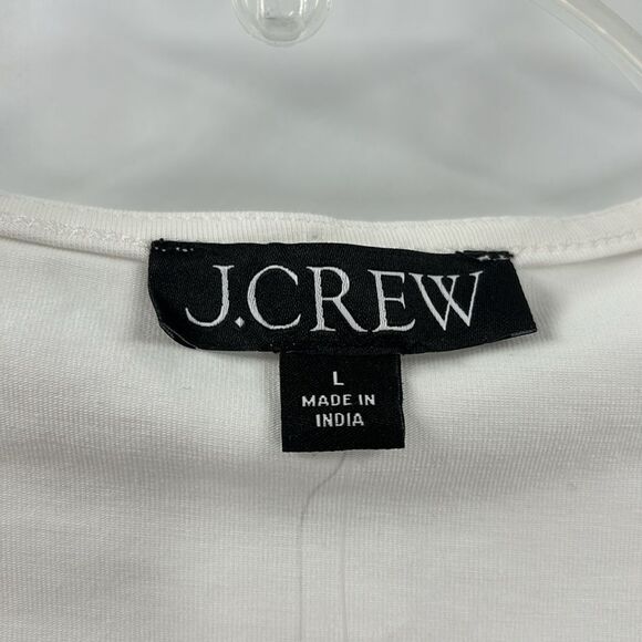 J. Crew Square Neck Cap Sleeve Stretch Top in White Size Large - Picture 6 of 11